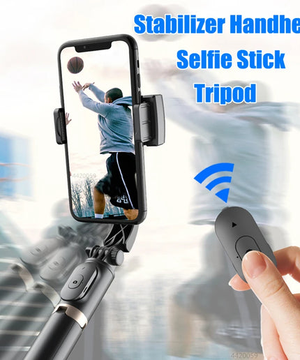 Roreta 2024 NEW Gimbal Stabilizer Selfie Stick Foldable Wireless Tripod with Bluetooth Shutter Monopod for IOS Android