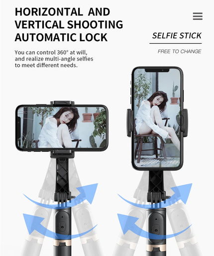 Roreta 2024 NEW Gimbal Stabilizer Selfie Stick Foldable Wireless Tripod with Bluetooth Shutter Monopod for IOS Android