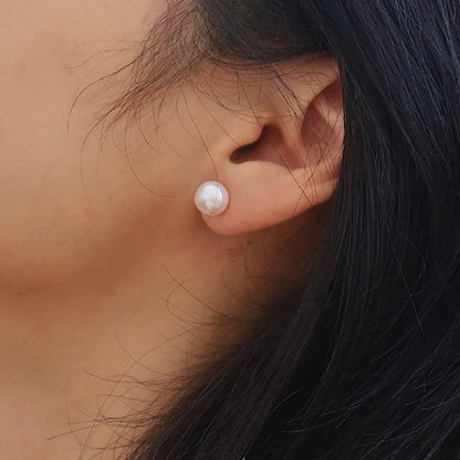 Big Natural Pearl Stud Earring