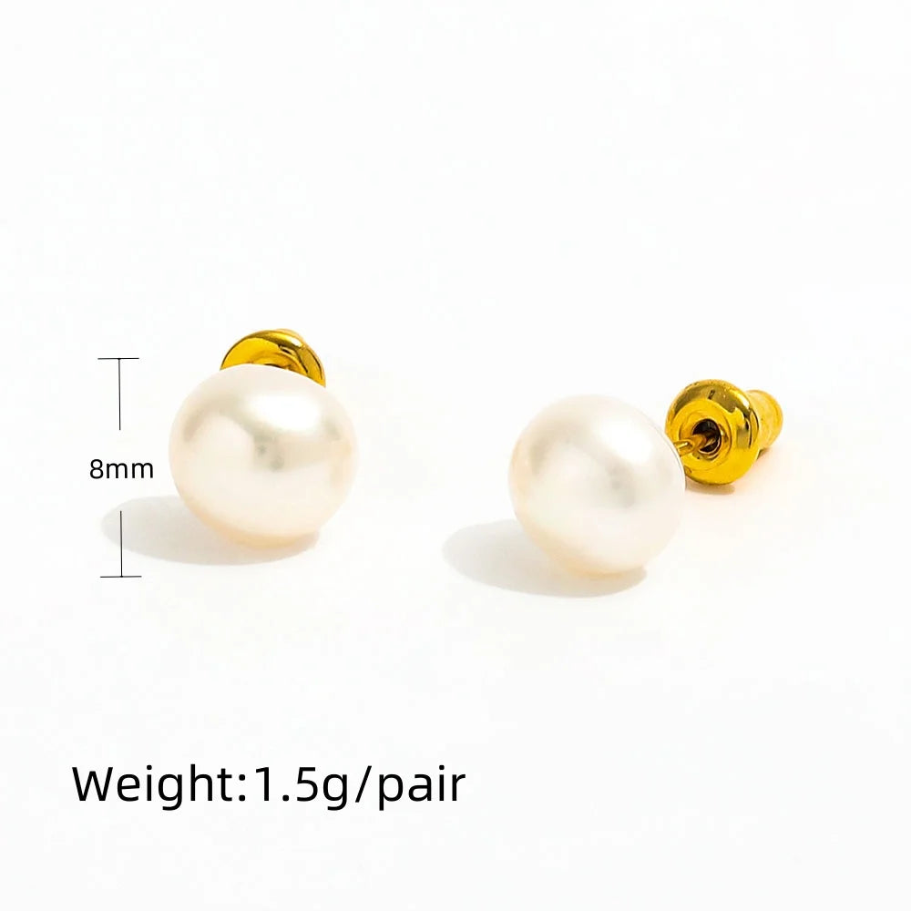 Big Natural Pearl Stud Earring