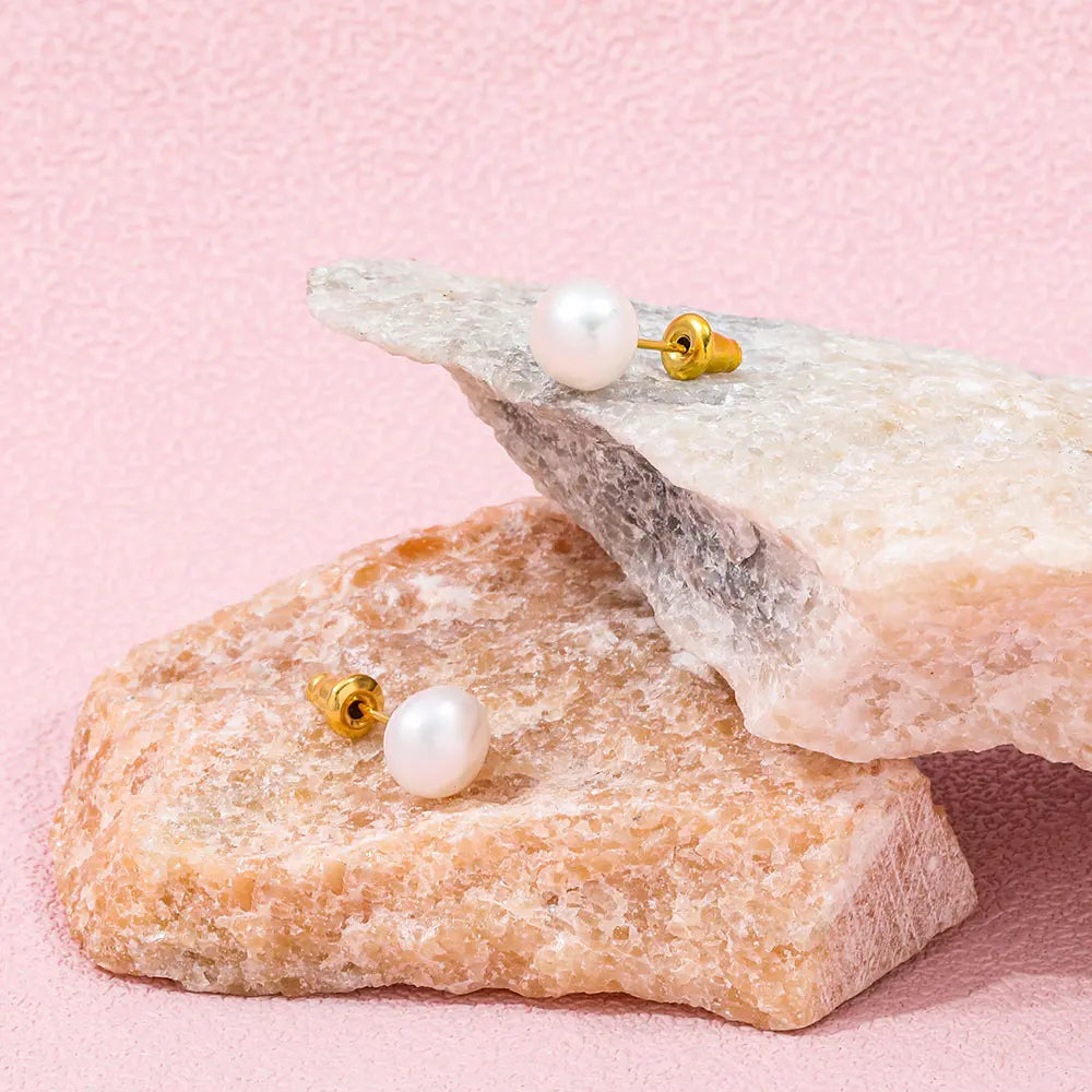 Big Natural Pearl Stud Earring
