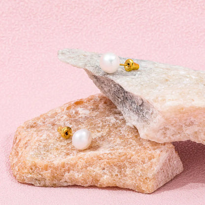 Big Natural Pearl Stud Earring