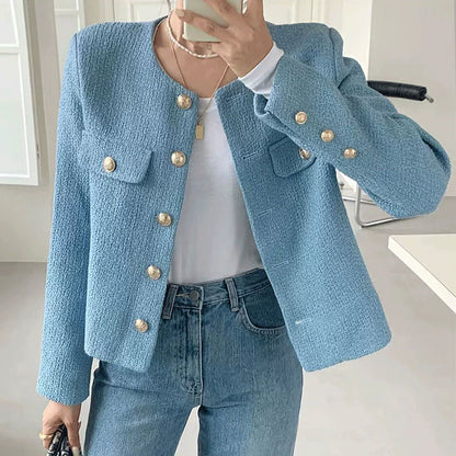Breasted Tweed Short Jacket