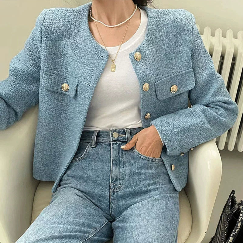 Breasted Tweed Short Jacket