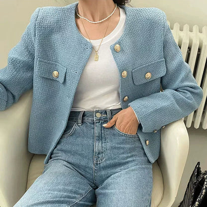 Breasted Tweed Short Jacket