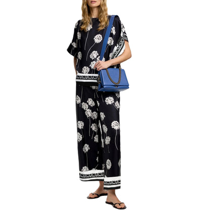 CH Retro‑Inspired Loose V‑Neck Shirt &amp; Wide‑Leg Pants Set