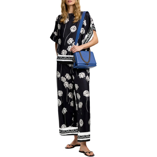 CH Retro‑Inspired Loose V‑Neck Shirt &amp; Wide‑Leg Pants Set