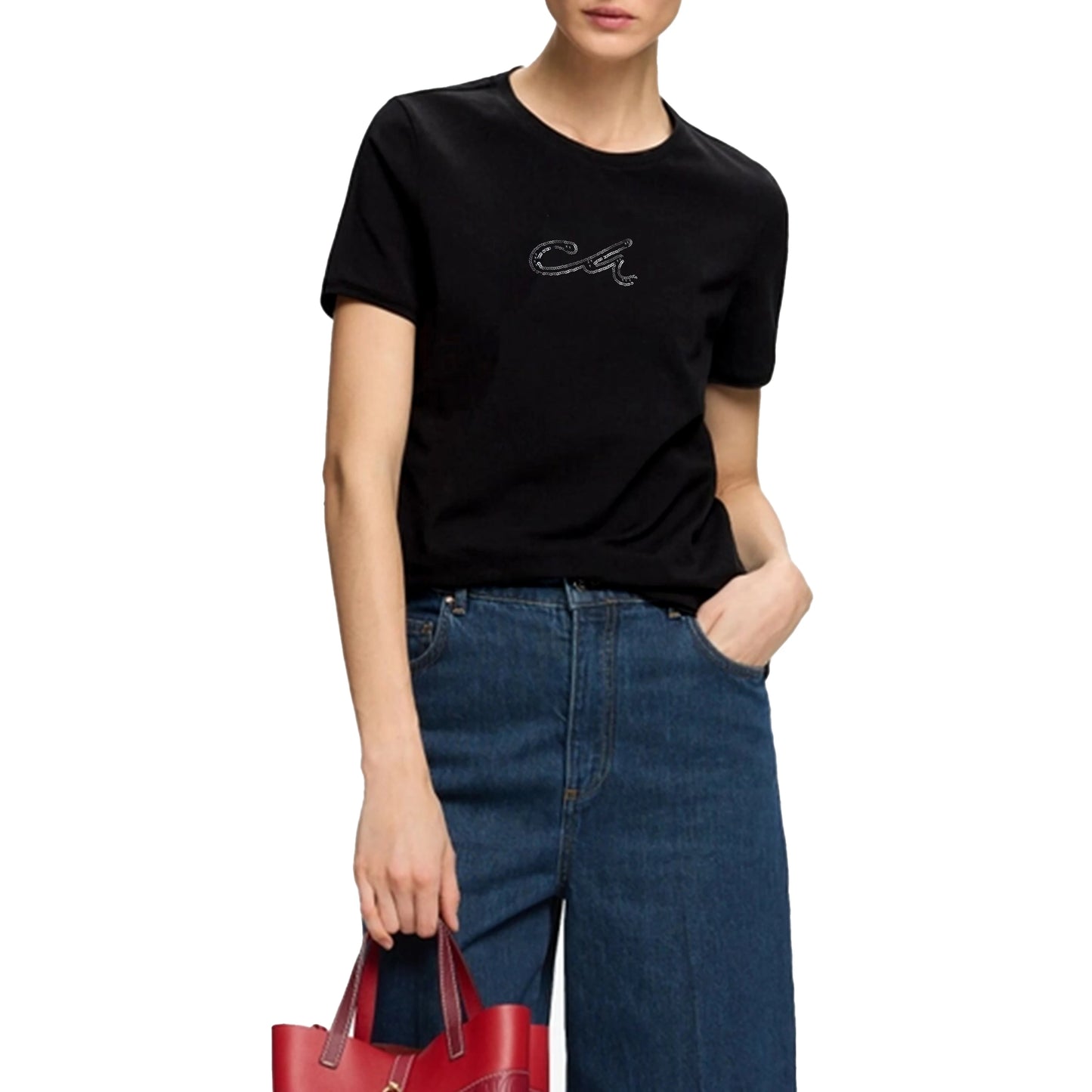 CHCH 2025 Women's Summer Beaded Cotton T-Shirt