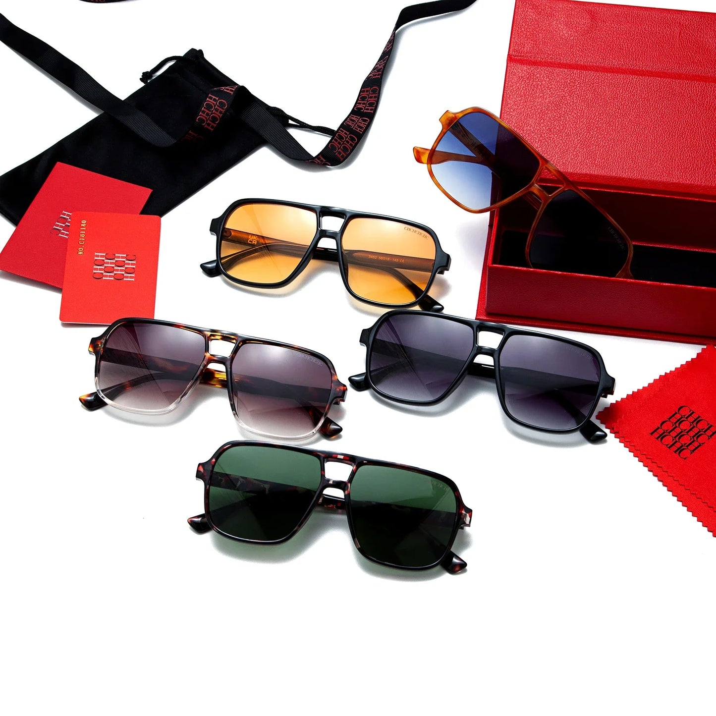 CH Men’s Square-Frame Driving &amp; Business Sunglasses