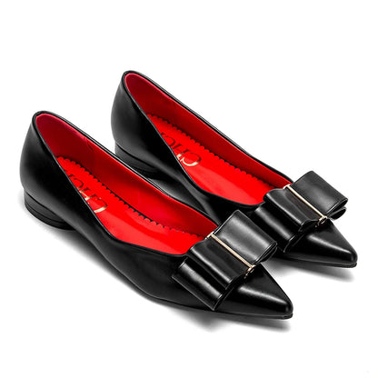 CHCH Women’s Black Pointed Bow Flats