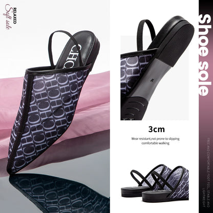 CHCH Women's Blue Pointed Flat Shoes