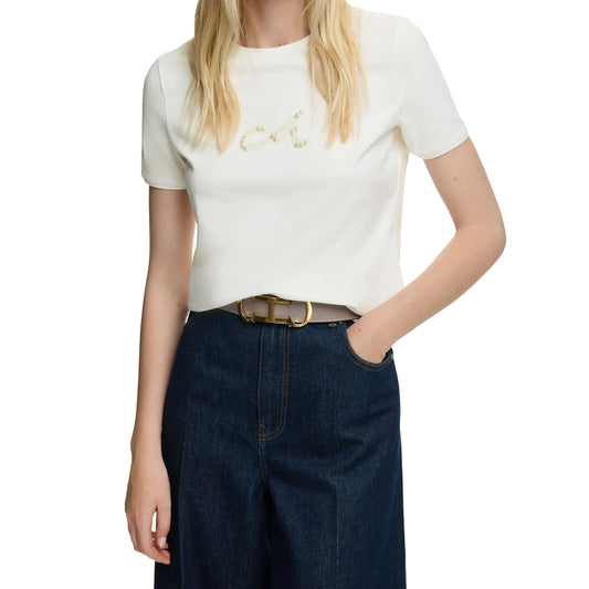 CHCH 2025 Women's Summer Beaded Cotton T-Shirt