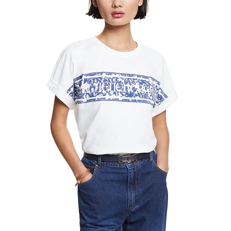 CHCH Women's Short-Sleeved Luxury Brand Letter Print T-Shirt