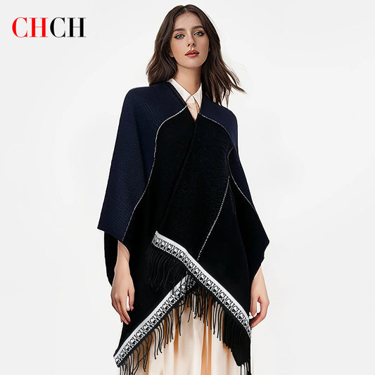 CHCH Women’s Navy Blue Shawl Cloak