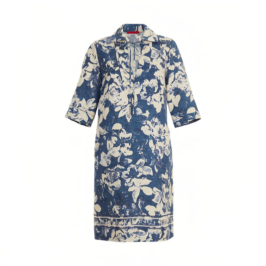 CHCH Women's 2025 Summer Printed Retro V-Neck A-Line Dress