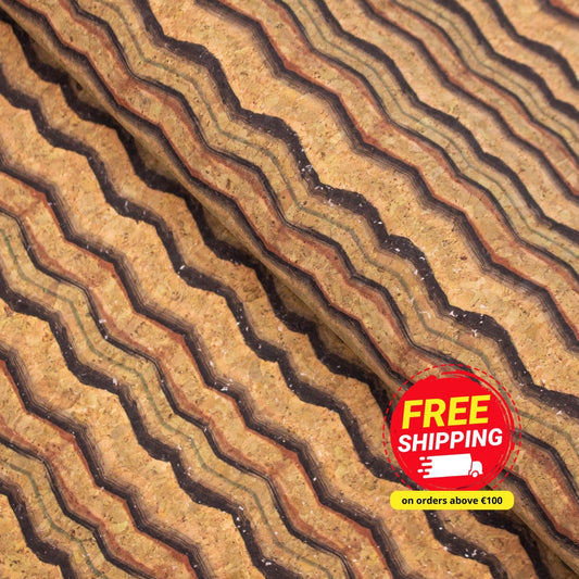 Brushy Mountain Wave Cork Fabric (COF-262-A)-0